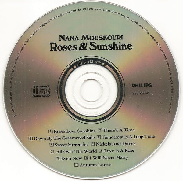 Nana Mouskouri : Roses & Sunshine (CD, Album, RE)