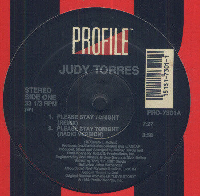 Judy Torres : Please Stay Tonight (12")