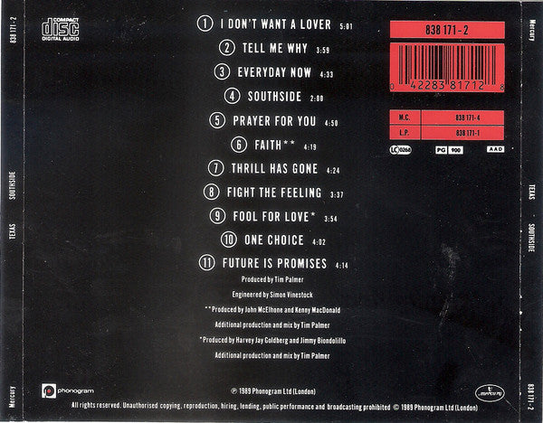 Texas : Southside (CD, Album, RE)