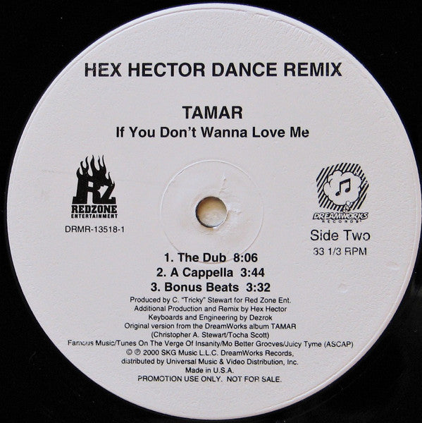 Tamar : If You Don't Wanna Love Me (Hex Hector Dance Remix) (12", Promo)