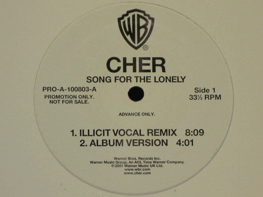 Cher : Song For The Lonely (12", Advance, Promo)