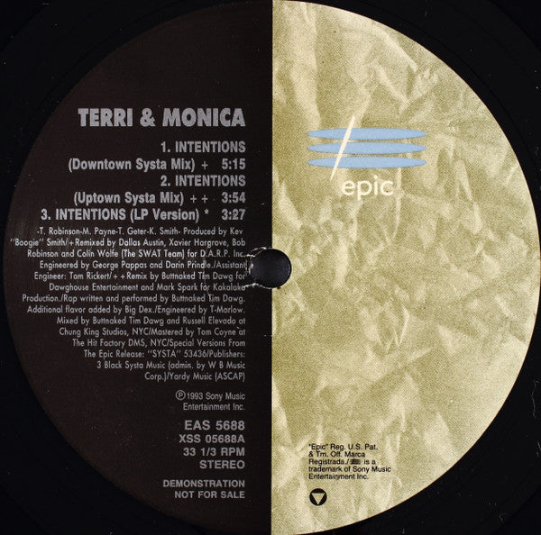 Terri & Monica : Intentions (12", Promo)