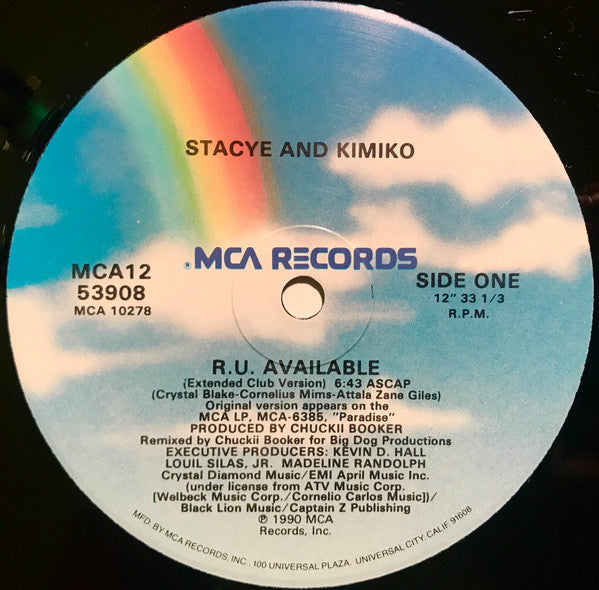 Stacye And Kimiko : R.U. Available (12", Single)