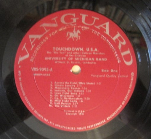 University Of Michigan Band : Touchdown, U.S.A. (The "Big Ten" And Other Great College Marches Of The Gridiron) (LP, Album)