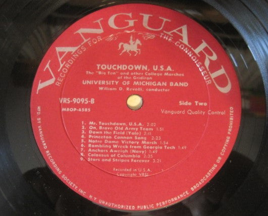 University Of Michigan Band : Touchdown, U.S.A. (The "Big Ten" And Other Great College Marches Of The Gridiron) (LP, Album)