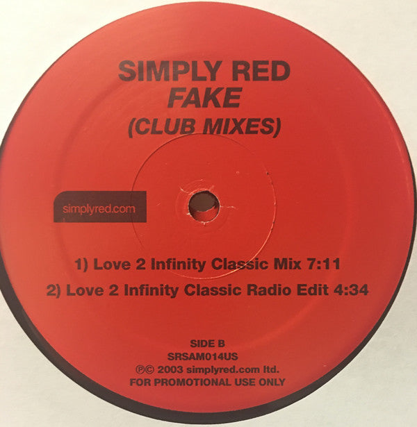 Simply Red : Fake (Club Mixes) (2x12", Promo)