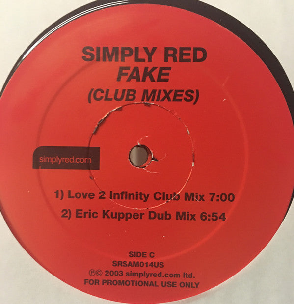 Simply Red : Fake (Club Mixes) (2x12", Promo)
