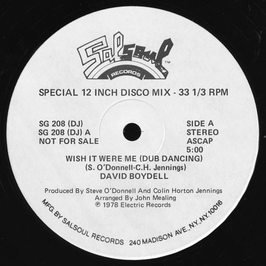 David Boydell : Wish It Were Me (Dub Dancing) (12", Single, Promo)