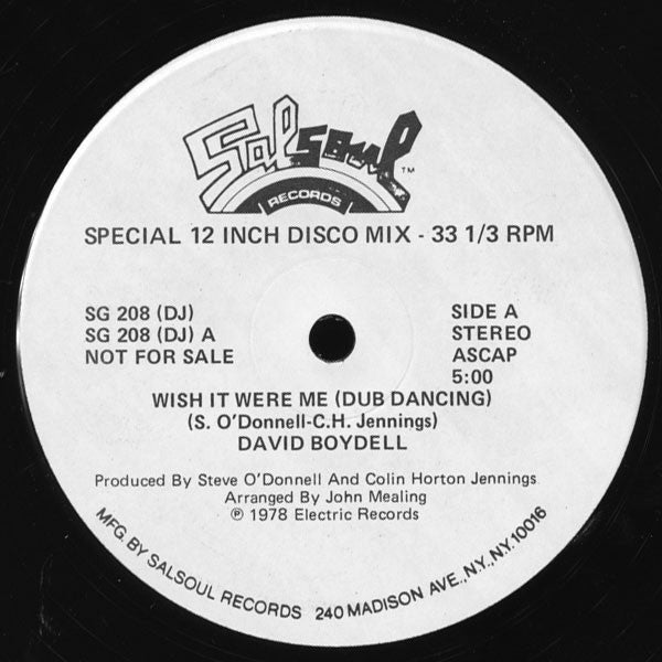 David Boydell : Wish It Were Me (Dub Dancing) (12", Single, Promo)