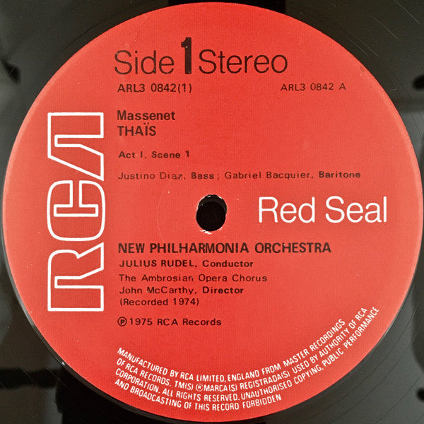 Jules Massenet, Anna Moffo, Gabriel Bacquier, José Carreras, Justino Diaz, New Philharmonia Orchestra, Julius Rudel : Thaïs - Opera In Three Acts (3xLP, Album + Box)