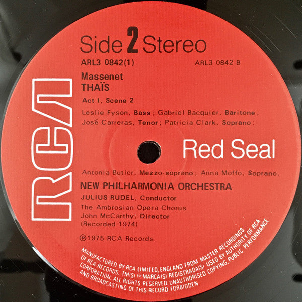 Jules Massenet, Anna Moffo, Gabriel Bacquier, José Carreras, Justino Diaz, New Philharmonia Orchestra, Julius Rudel : Thaïs - Opera In Three Acts (3xLP, Album + Box)