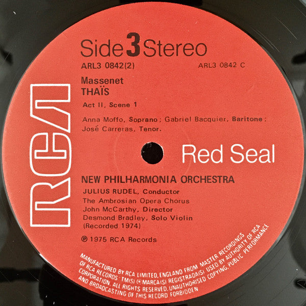 Jules Massenet, Anna Moffo, Gabriel Bacquier, José Carreras, Justino Diaz, New Philharmonia Orchestra, Julius Rudel : Thaïs - Opera In Three Acts (3xLP, Album + Box)
