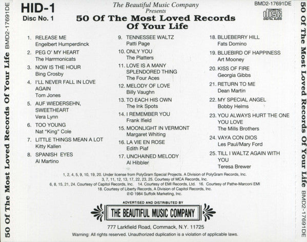 Various : 50 Of The Most Loved Records Of Your Life Record No.1 (CD, Comp)