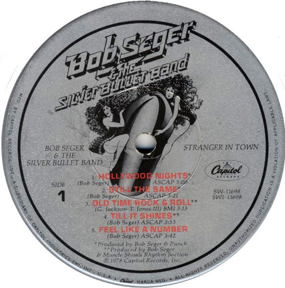 Bob Seger And The Silver Bullet Band : Stranger In Town (LP, Album, Win)