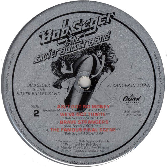 Bob Seger And The Silver Bullet Band : Stranger In Town (LP, Album, Win)