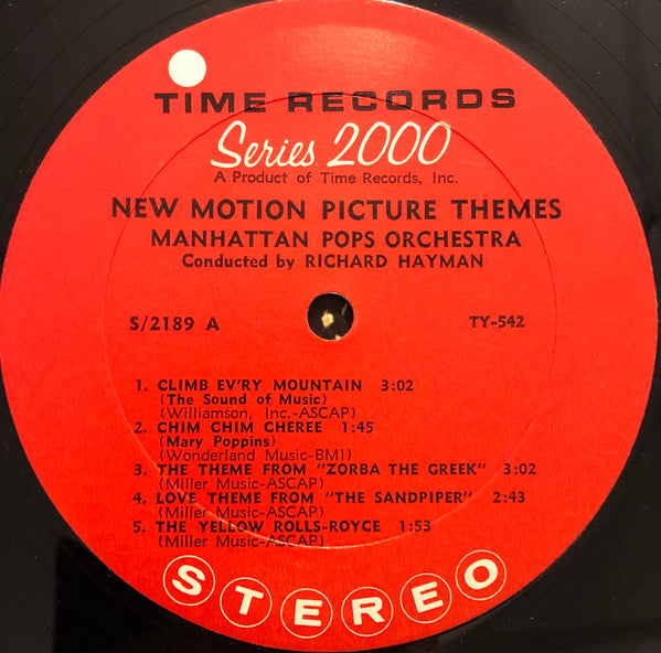 The Manhattan Pops Orchestra : New Motion Picture Themes (LP, Album)
