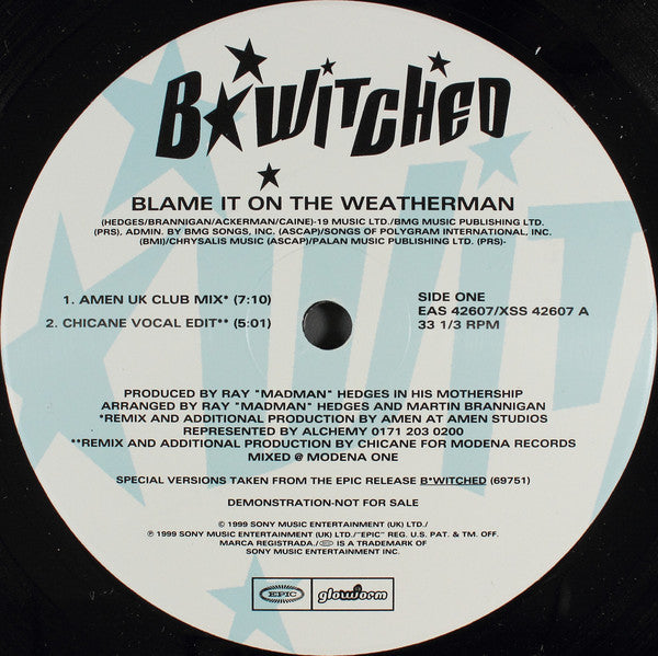 B*Witched : Blame It On The Weatherman (12", Promo)