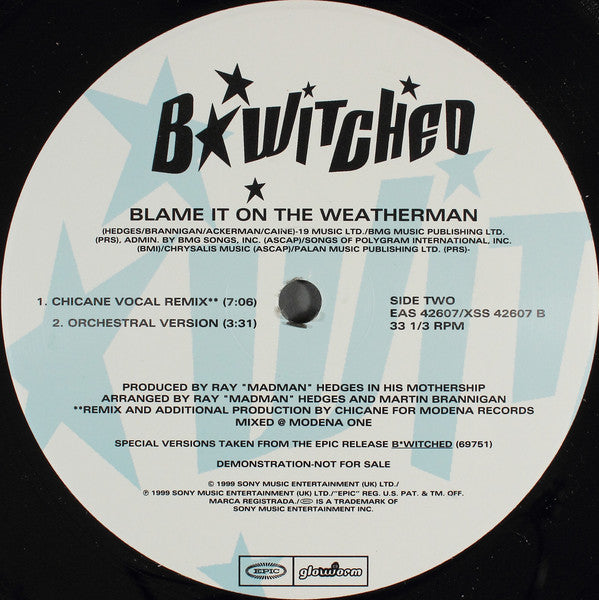 B*Witched : Blame It On The Weatherman (12", Promo)