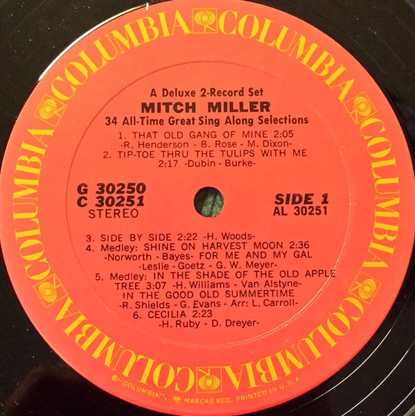 Mitch Miller : 34 All-Time Great Sing Along Selections (2xLP, Comp)