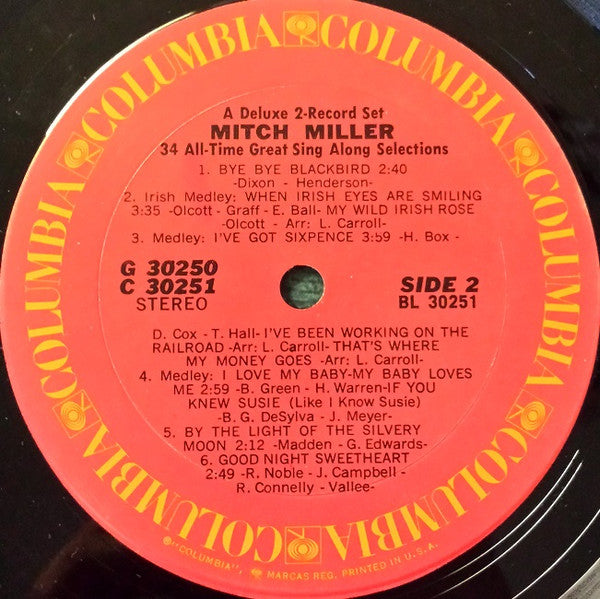 Mitch Miller : 34 All-Time Great Sing Along Selections (2xLP, Comp)