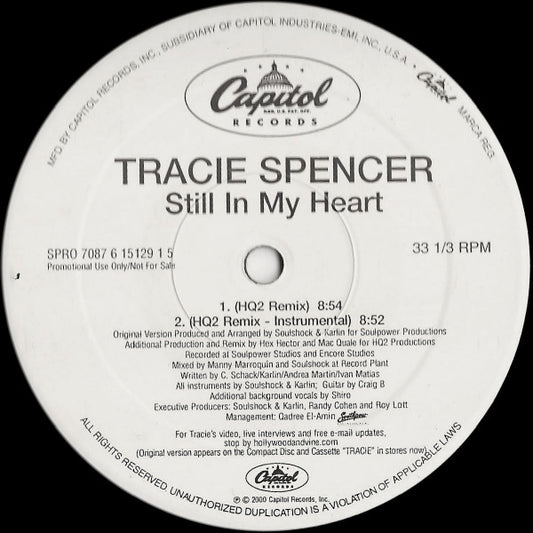 Tracie Spencer : Still In My Heart (The Hex Hector HQ2 Remix) (12", Promo)