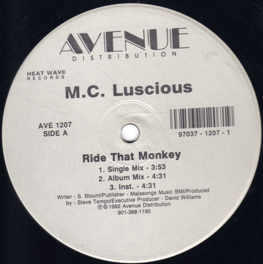 MC Luscious : Ride That Monkey (12")