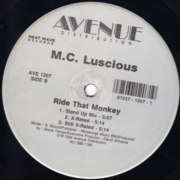 MC Luscious : Ride That Monkey (12")