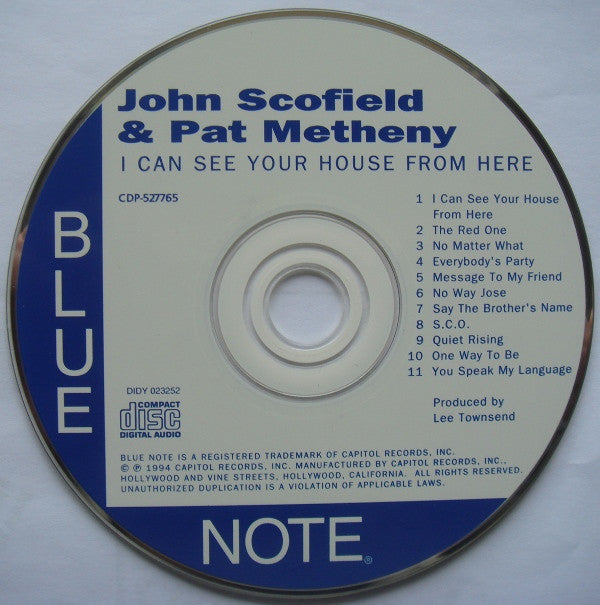 John Scofield & Pat Metheny : I Can See Your House From Here (CD, Album)