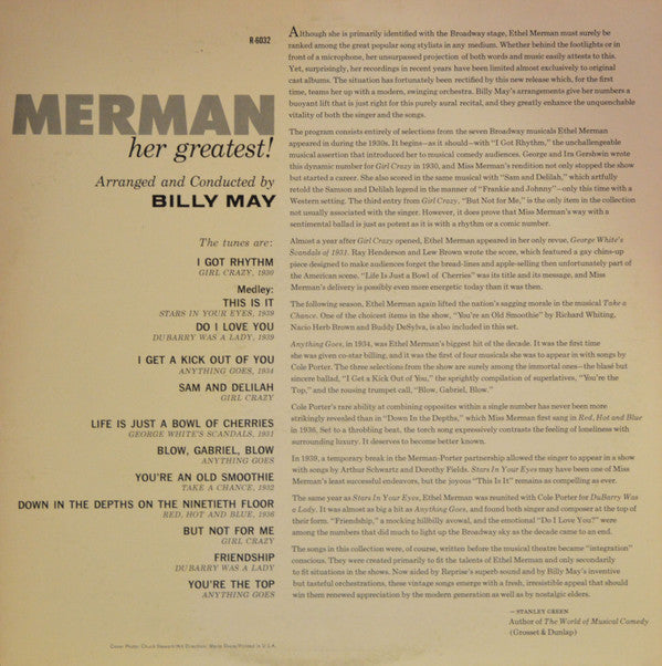 Ethel Merman : Merman... Her Greatest! (LP, Album)