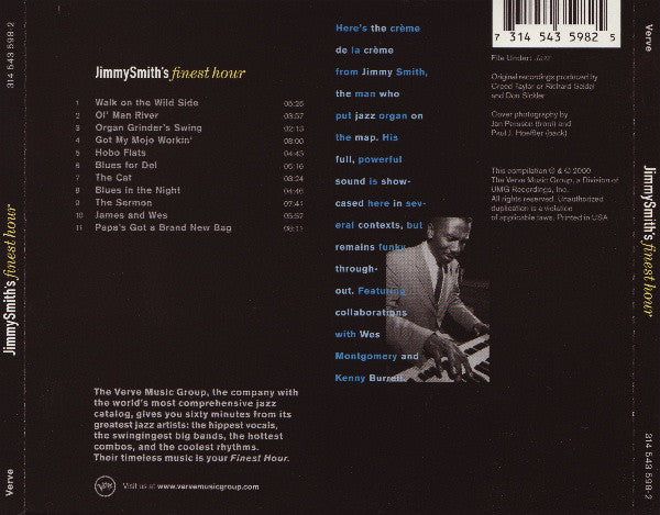 Jimmy Smith : Jimmy Smith's Finest Hour (CD, Comp)