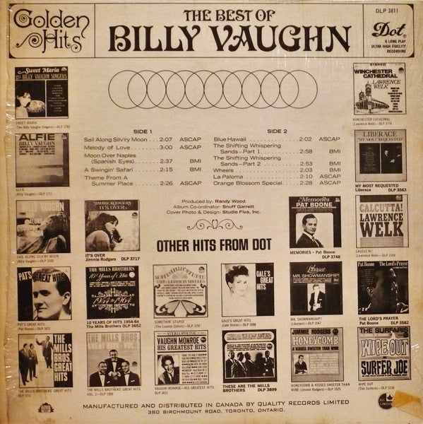 Billy Vaughn : Golden Hits: The Best Of Billy Vaughn (LP, Album, Comp, Mono)