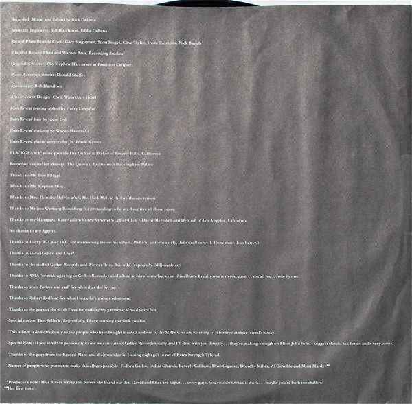 Joan Rivers : What Becomes A Semi-Legend Most? (LP, Album)