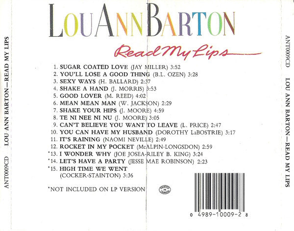 Lou Ann Barton : Read My Lips (CD, Album)