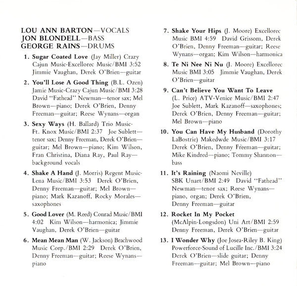 Lou Ann Barton : Read My Lips (CD, Album)