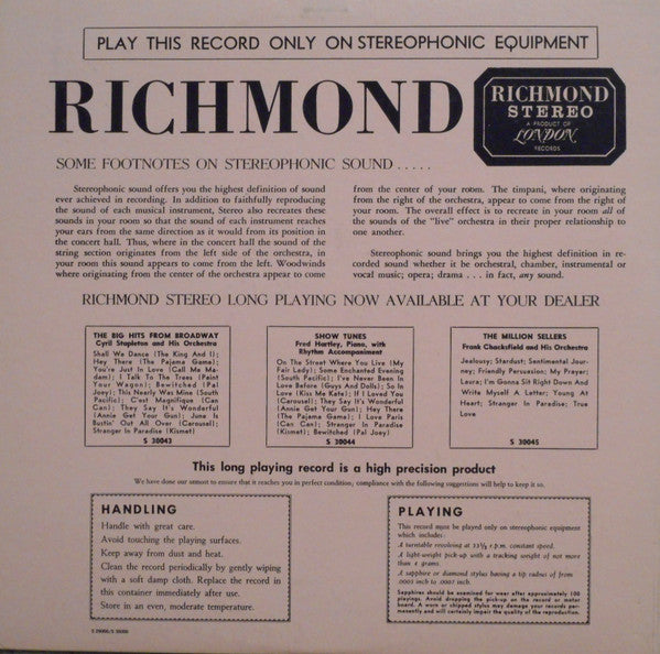 Cyril Stapleton And His Orchestra : The Big Hits From Broadway (LP, Album)