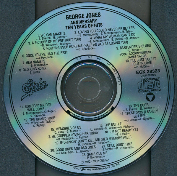 George Jones (2) : Anniversary - Ten Years Of Hits (CD, Comp, RE)