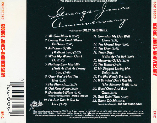 George Jones (2) : Anniversary - Ten Years Of Hits (CD, Comp, RE)