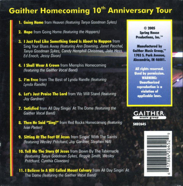 Various : Gaither Homecoming Anniversary Tour (CD, Comp)