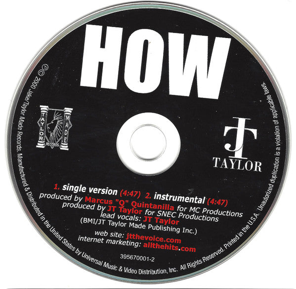 J.T. Taylor : How (CD, Single)