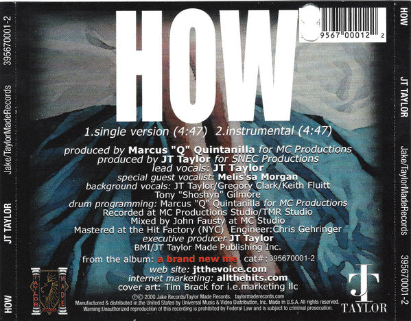 J.T. Taylor : How (CD, Single)