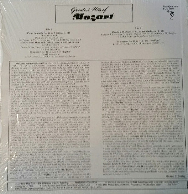 Wolfgang Amadeus Mozart : Greatest Hits Of Mozart (LP)