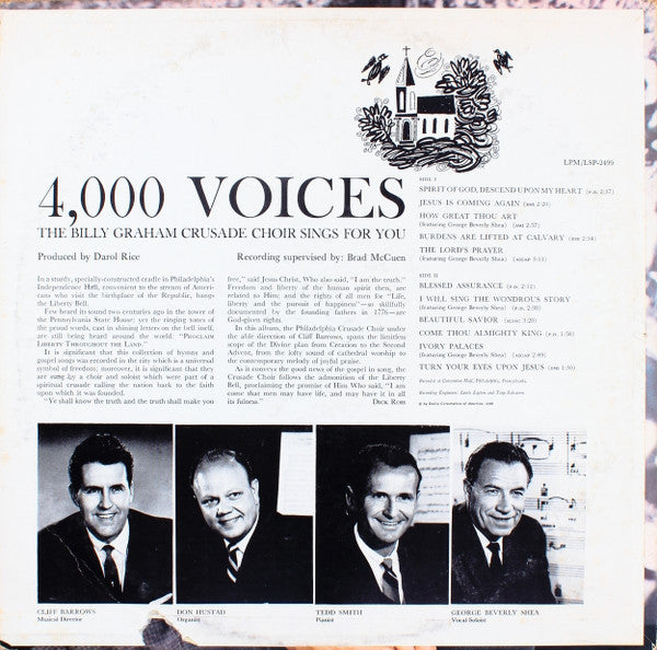 The Billy Graham Crusade Choir : The Billy Graham Crusade Choir Sings For You (LP, Album)