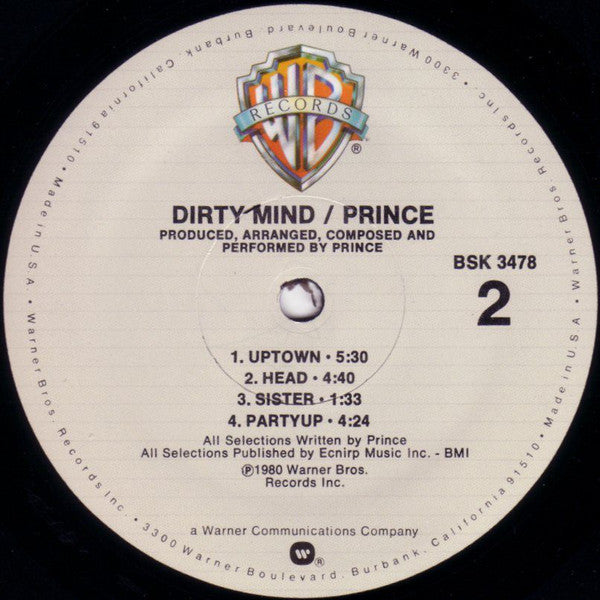 Prince : Dirty Mind (LP, Album, Win)