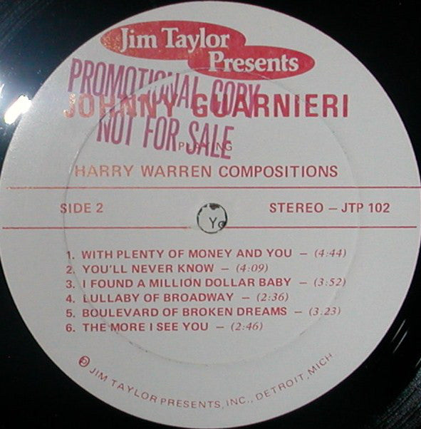 Johnny Guarnieri : Johnny Guarnieri Playing Harry Warren (LP)