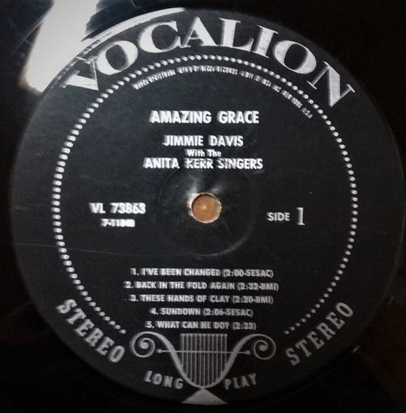 Jimmie Davis With The Anita Kerr Singers : Amazing Grace (LP, Album)