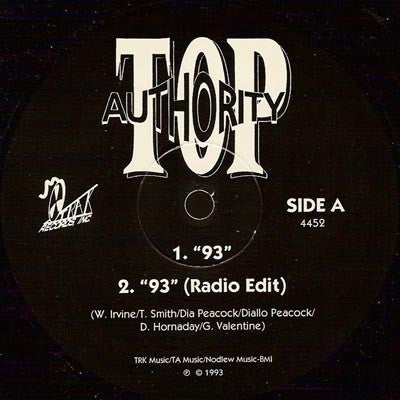 Top Authority : 93 / ...Ain't Worth No Cash / No Love (12")