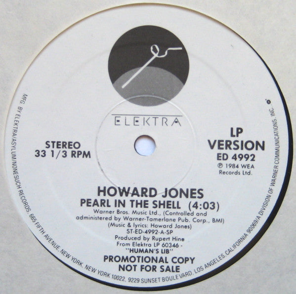 Howard Jones : Pearl In The Shell (12", Promo)