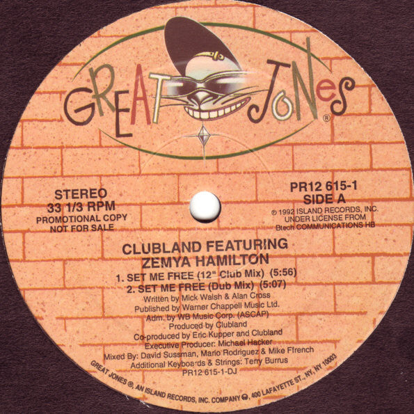 Clubland : Set Me Free (12", Single, Promo)