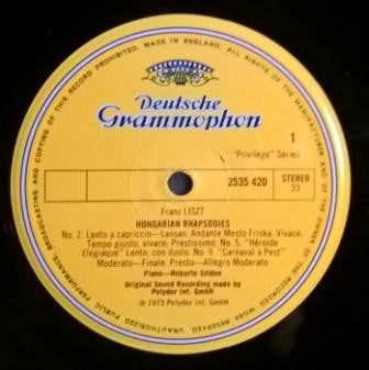 Franz Liszt, Roberto Szidon : Hungarian Rhapsodies (LP, Album)