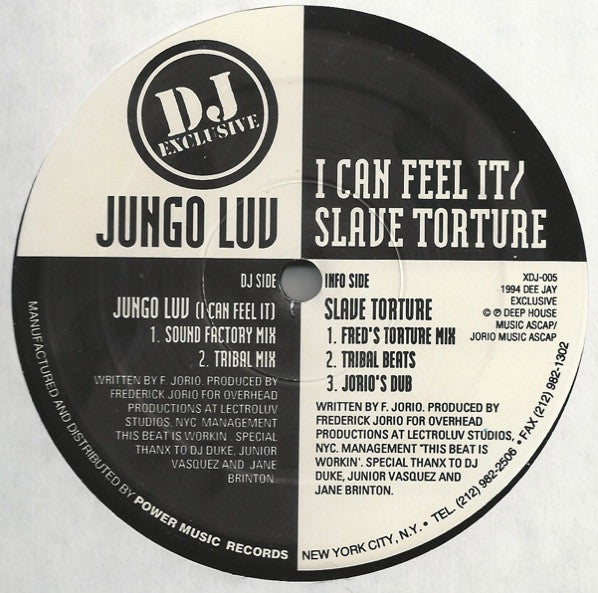 Jungoluv : Jungo Luv (I Can Feel It) / Slave Torture (12")